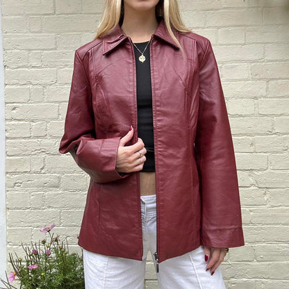 Vintage burgundy leather jacket