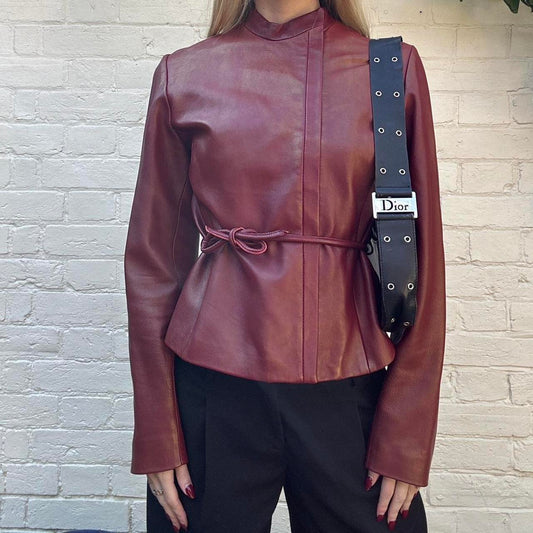 Vintage 00s burgundy leather jacket