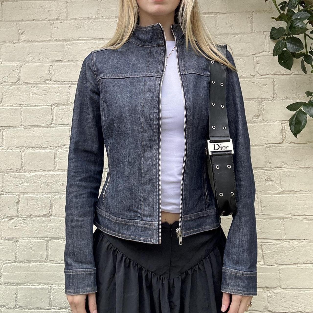 Vintage FCUK denim asymmetric jacket