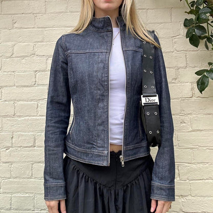 Vintage FCUK denim asymmetric jacket