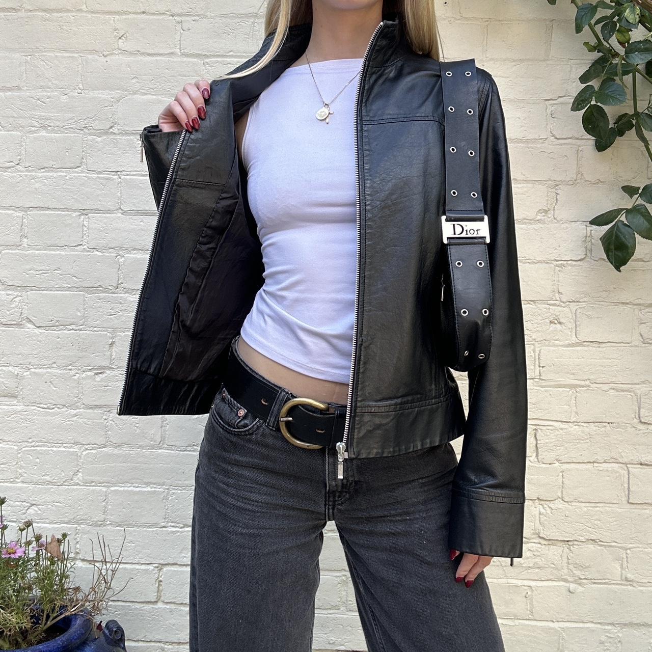 Vintage 00s black leather jacket