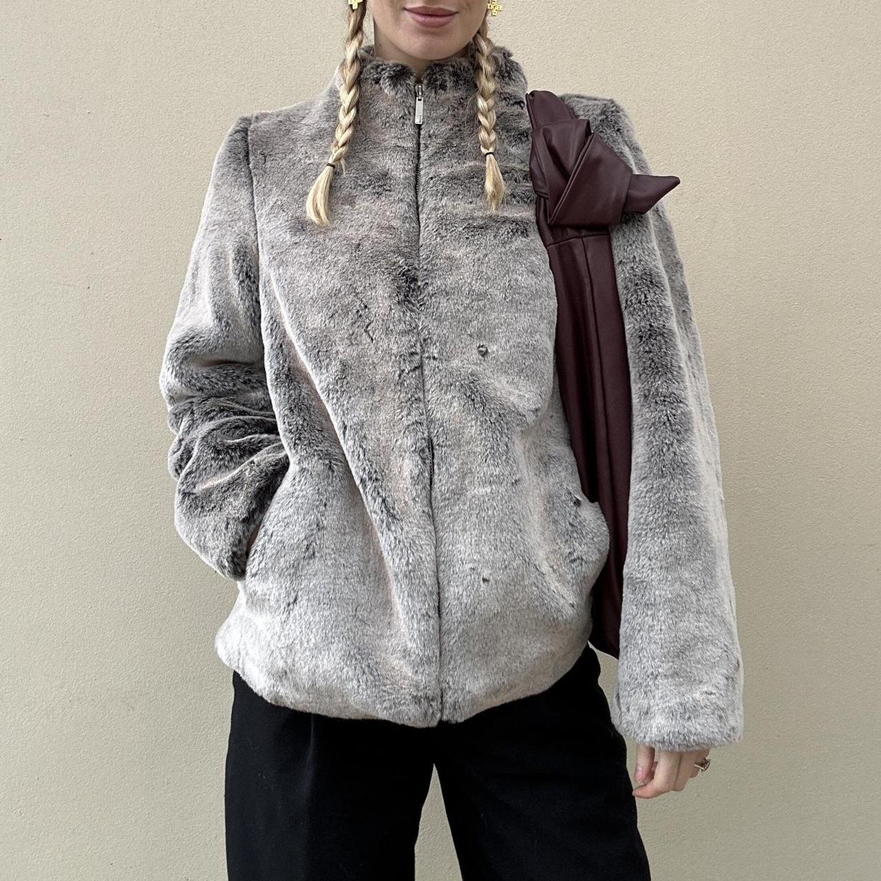 Faux fur grey coat