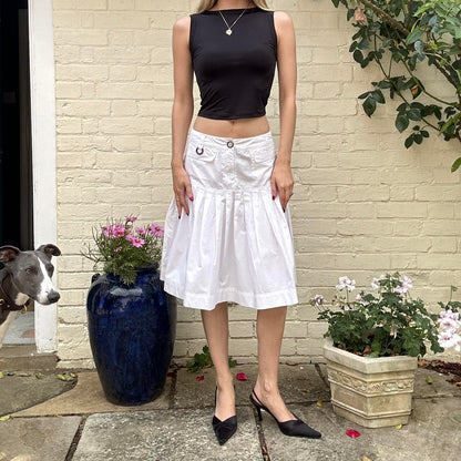 Vintage 00s white midi skirt