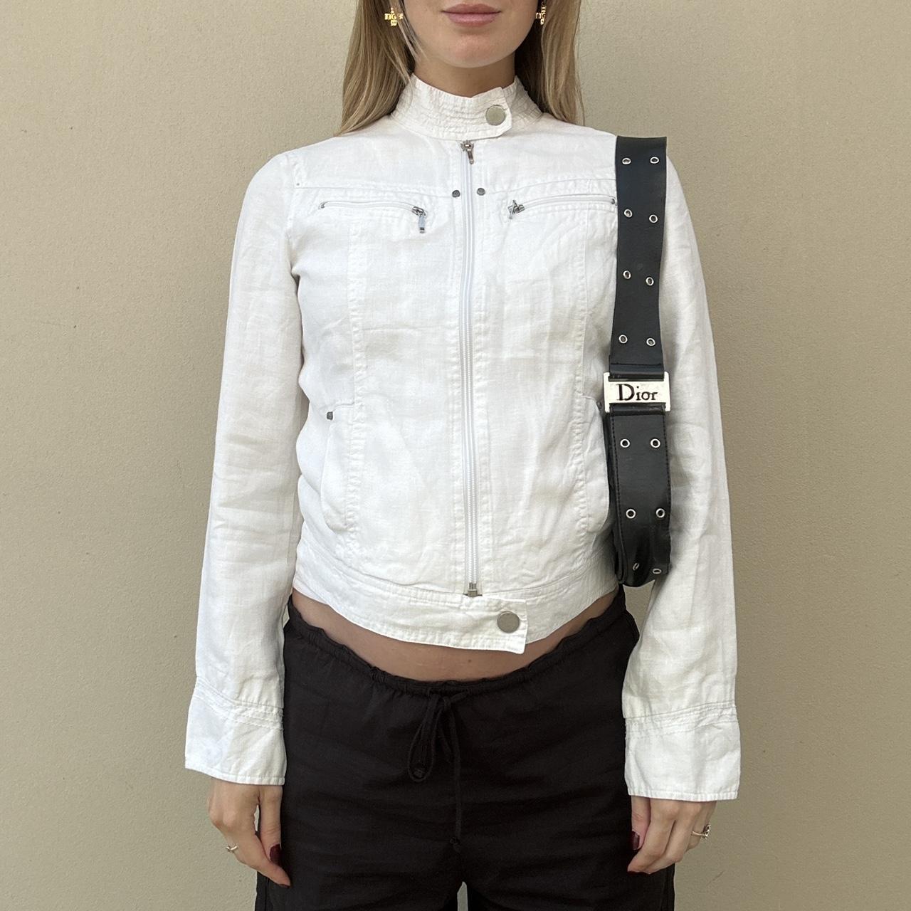 Vintage 00s linen biker jacket