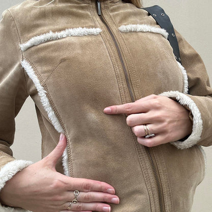 Vintage suede & Sherpa biker jacket