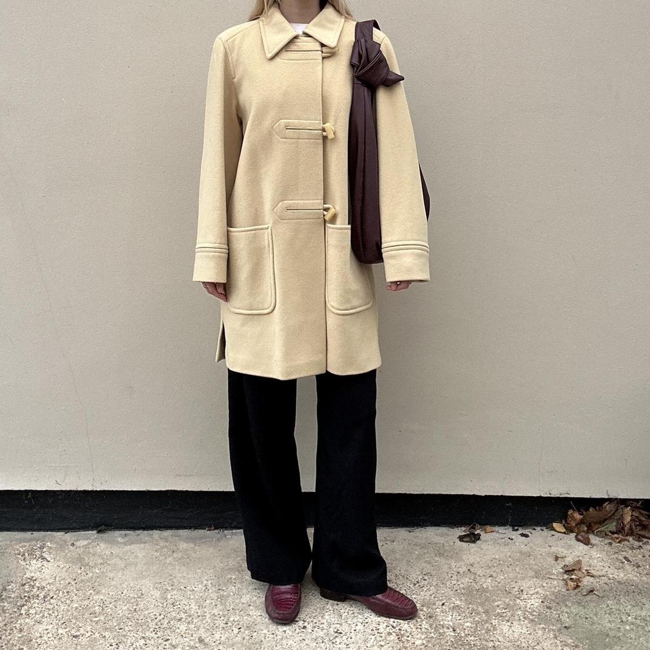 Vintage 90s butter yellow wool & cashmere coat