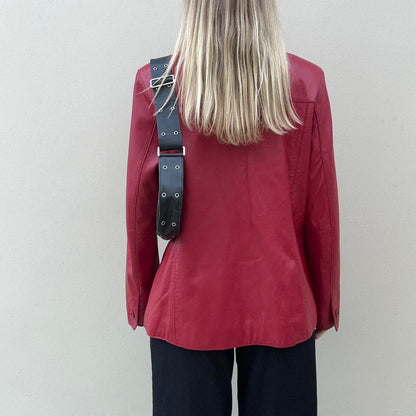 Vintage 00s red leather jacket