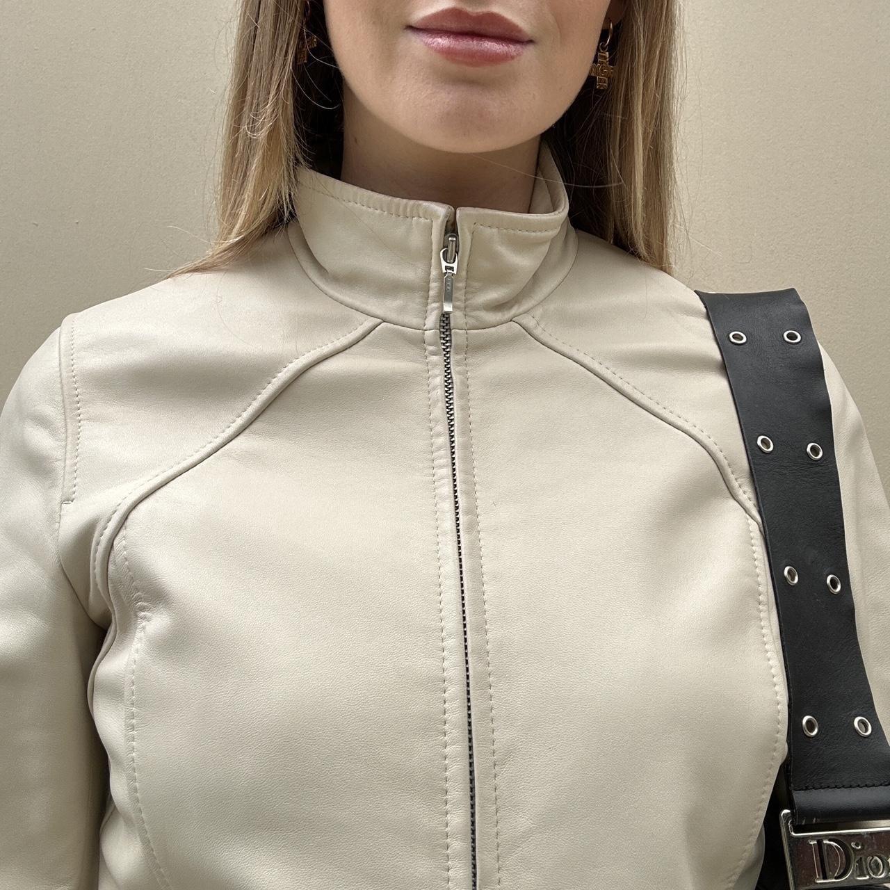 Vintage 00s cream leather jacket