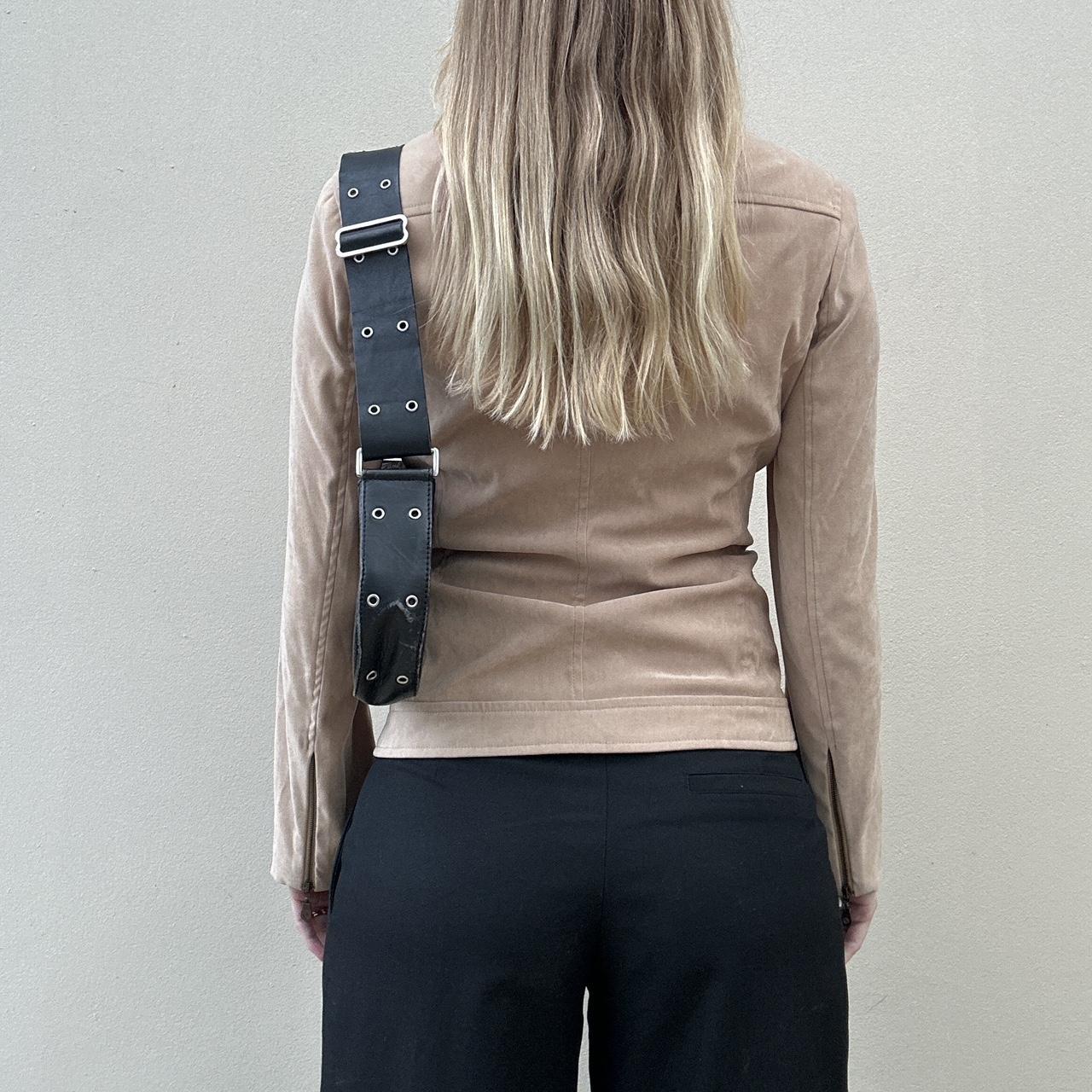 Vintage 00s faux suede biker jacket