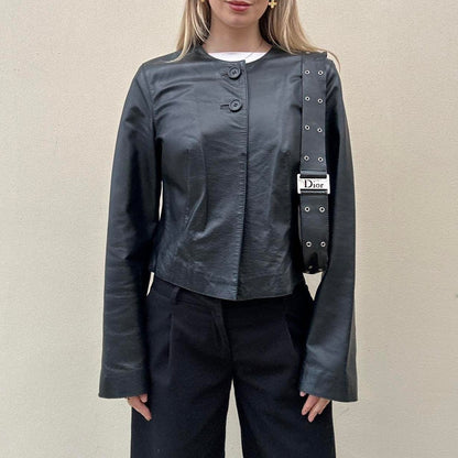 Vintage 00s collarless jacket