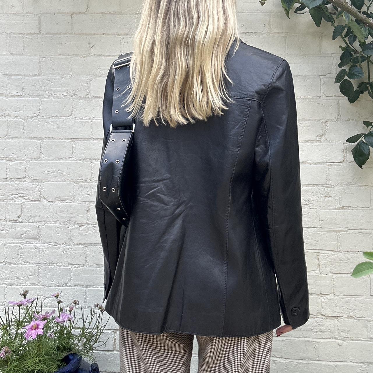 Vintage 90s classic black leather jacket