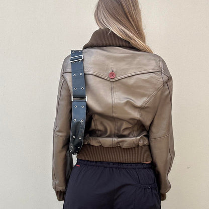 Vintage 00s metallic leather jacket