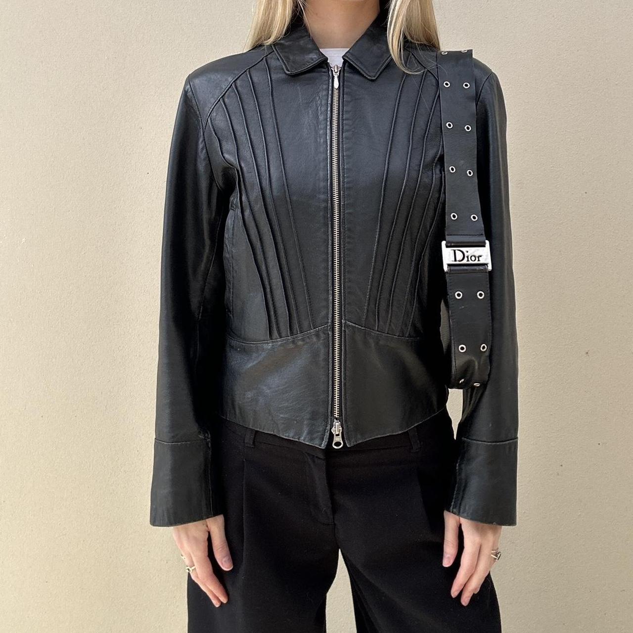 Vintage 00s black leather jacket