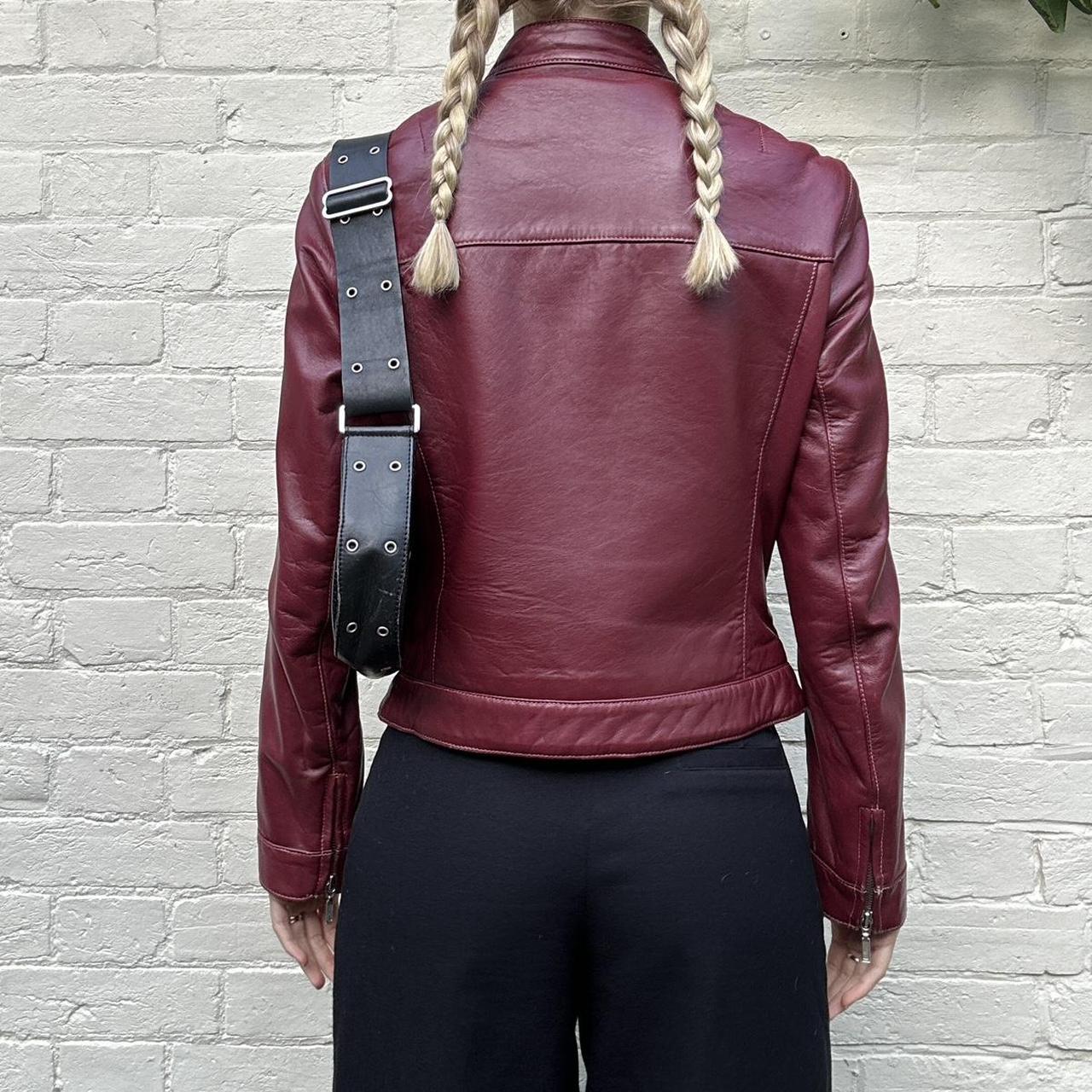 Vintage 00s burgundy leather jacket