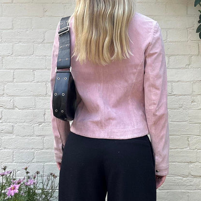 Vintage 00s dusty pink genuine suede jacket