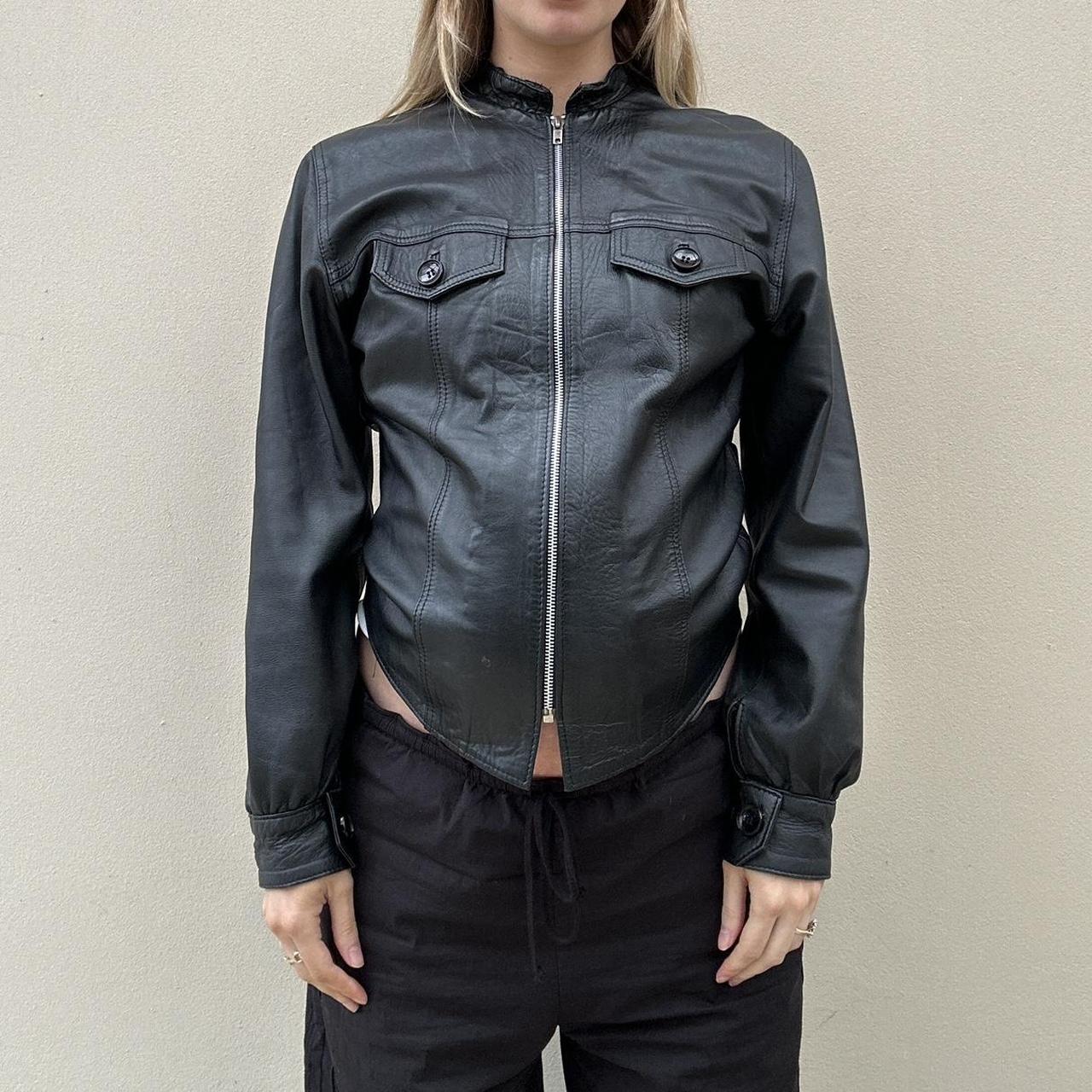 Vintage 00s black leather jacket