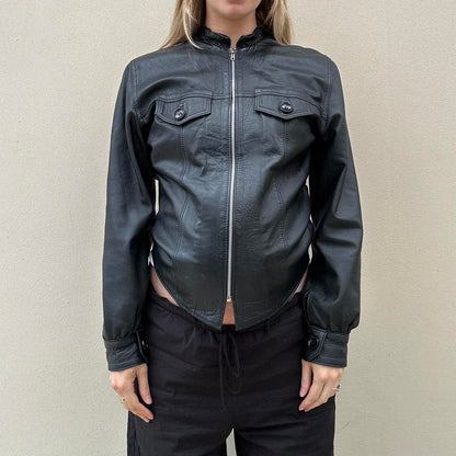 Vintage 00s black leather jacket