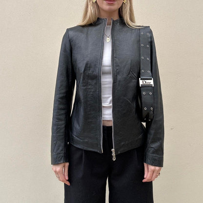 Vintage 00s leather dual zip jacket