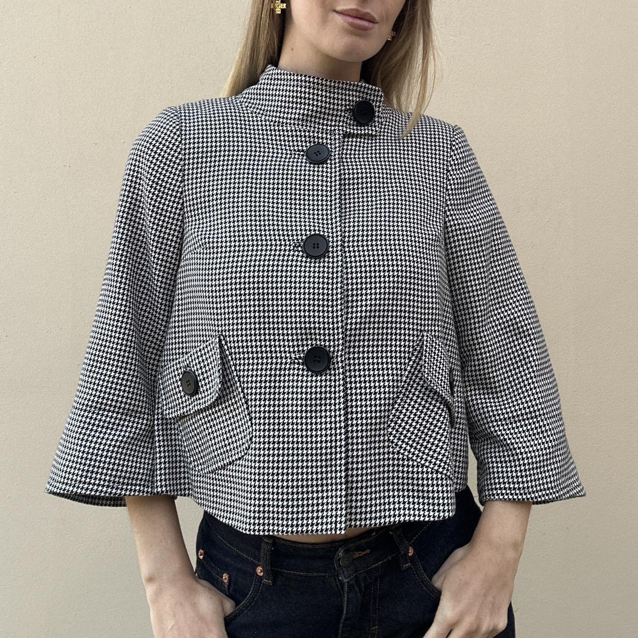 Vintage 00s houndstooth pea coat
