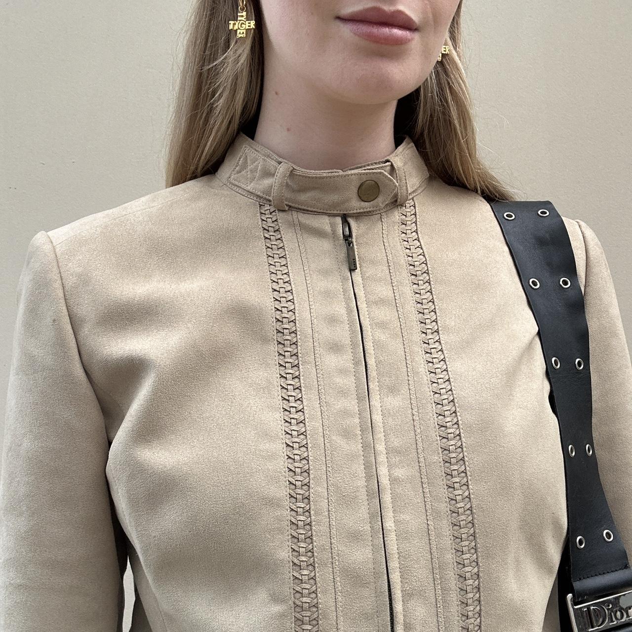 Vintage 00s faux suede biker jacket