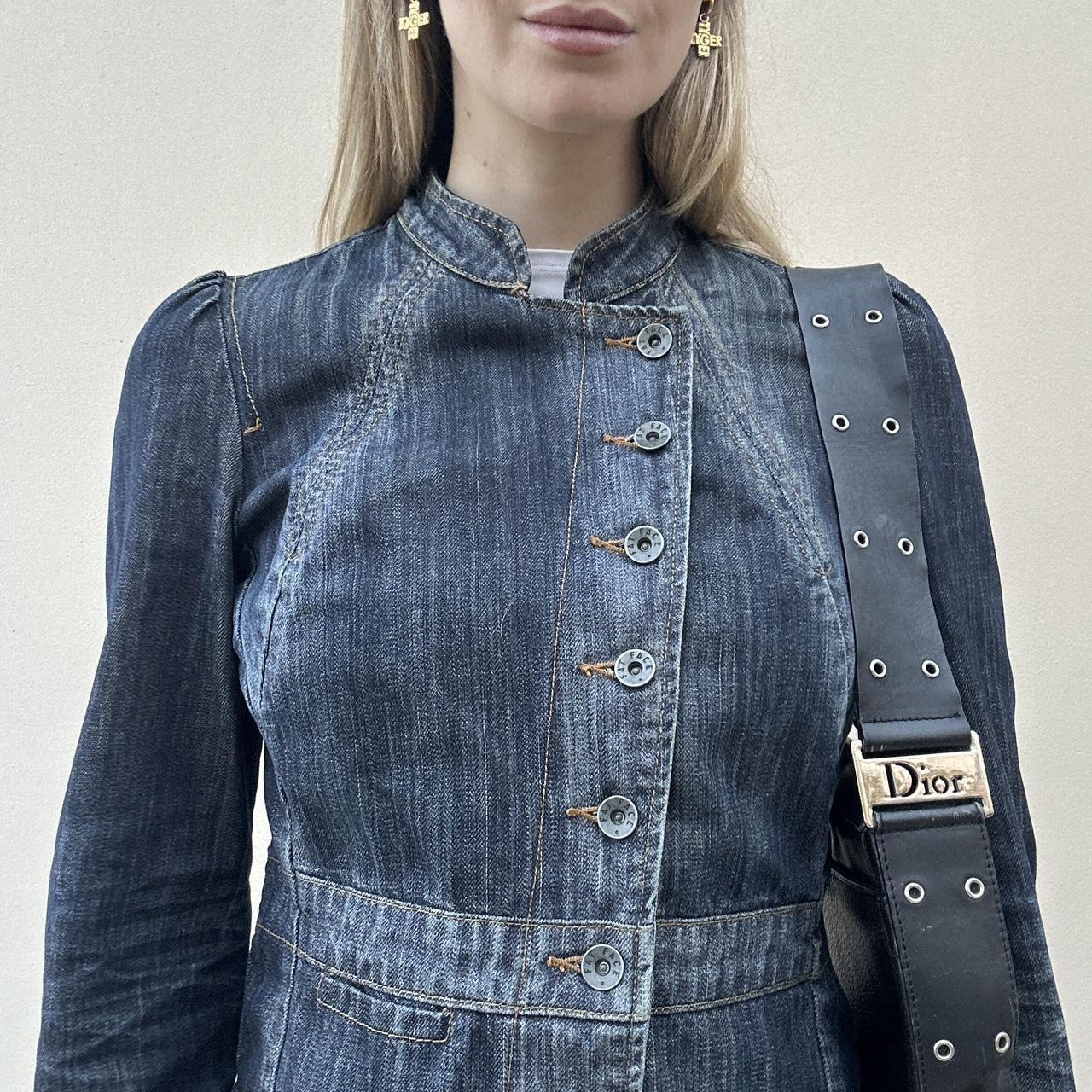 Vintage 00s denim asymmetrical jacket