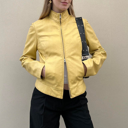 Vintage yellow leather jacket