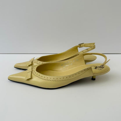 Vintage butter yellow kitten heels
