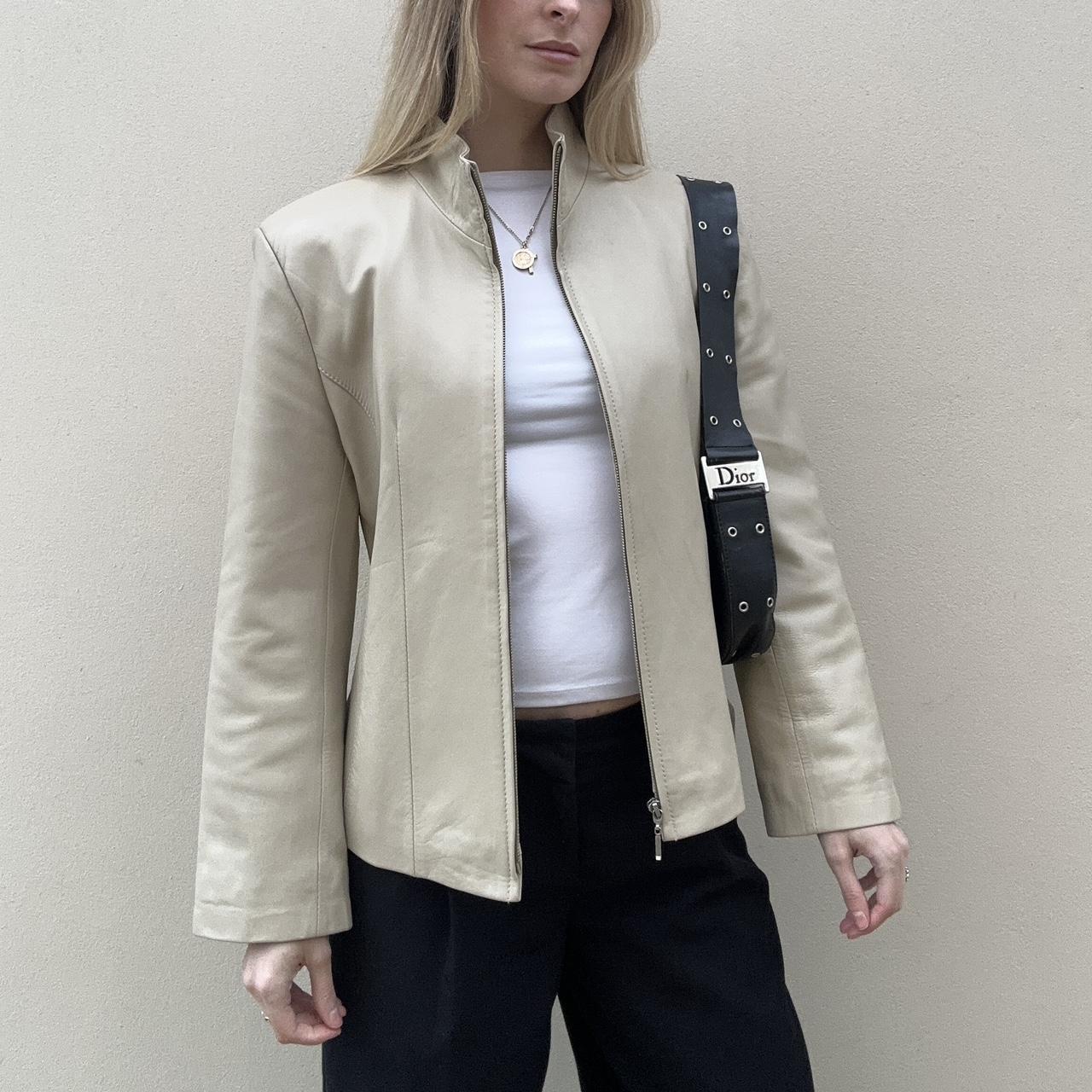 Vintage 00s ivory leather jacket