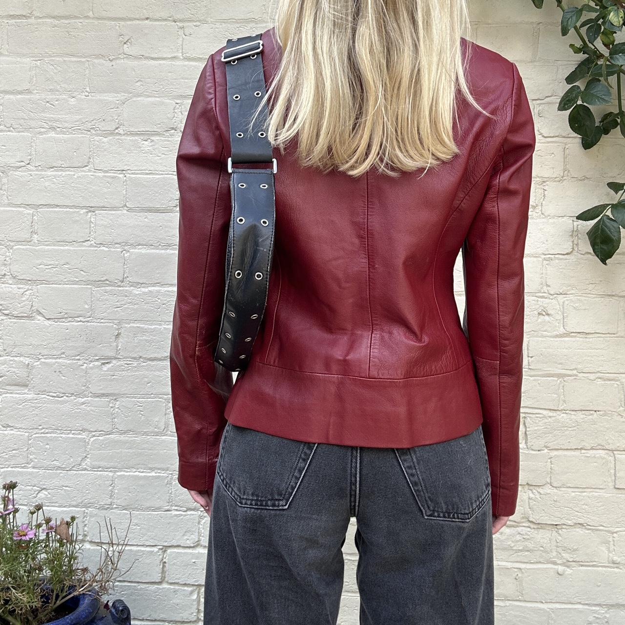 Vintage burgundy leather jacket