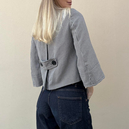 Vintage 00s houndstooth pea coat