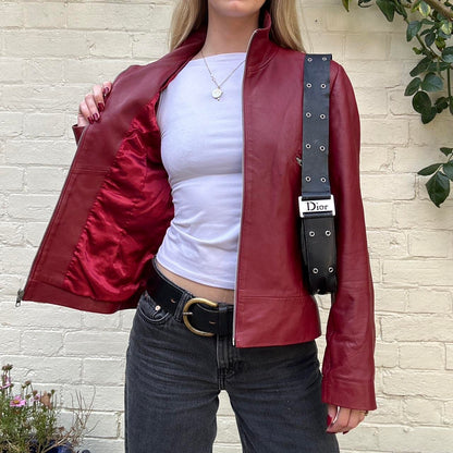 Vintage burgundy leather jacket