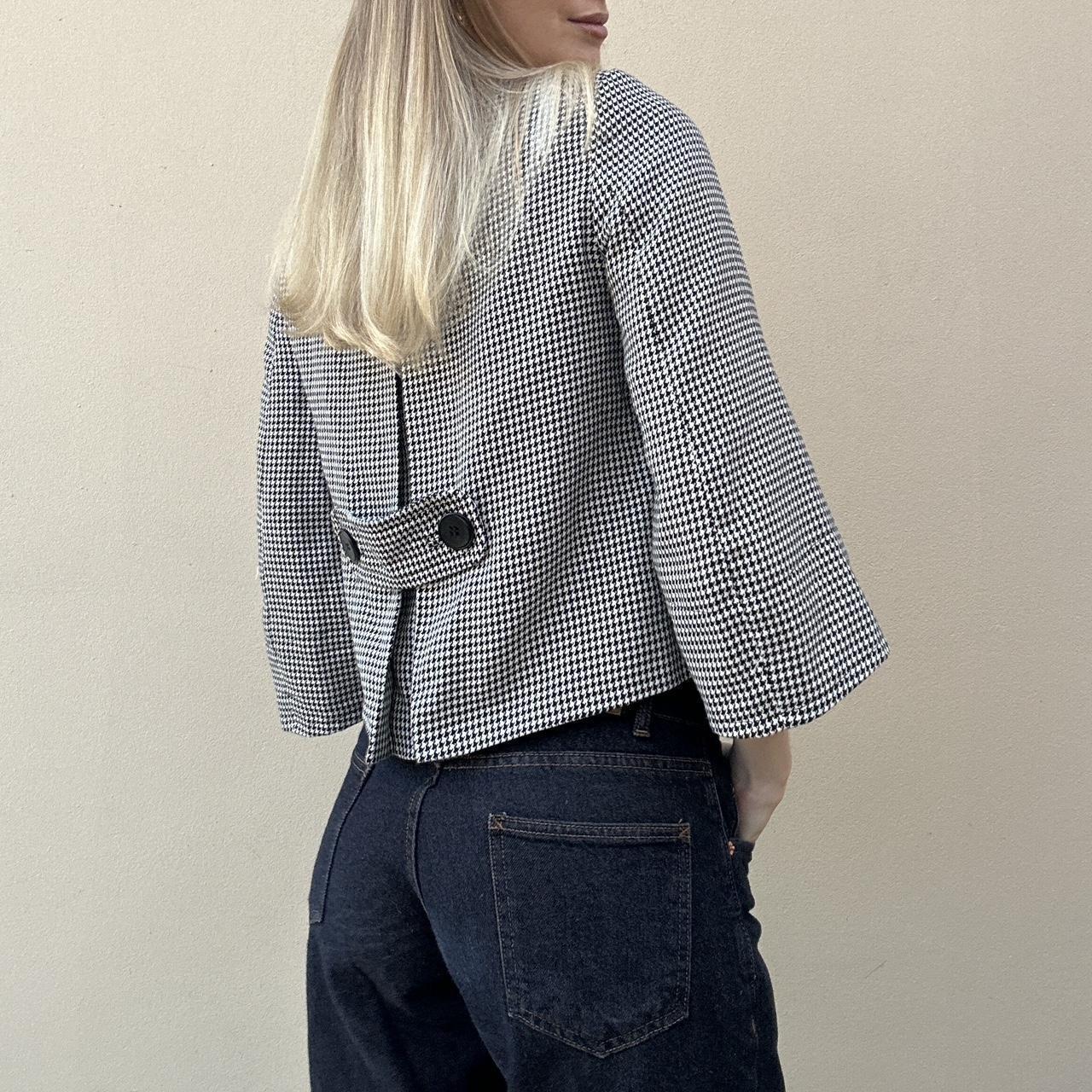 Vintage 00s houndstooth pea coat