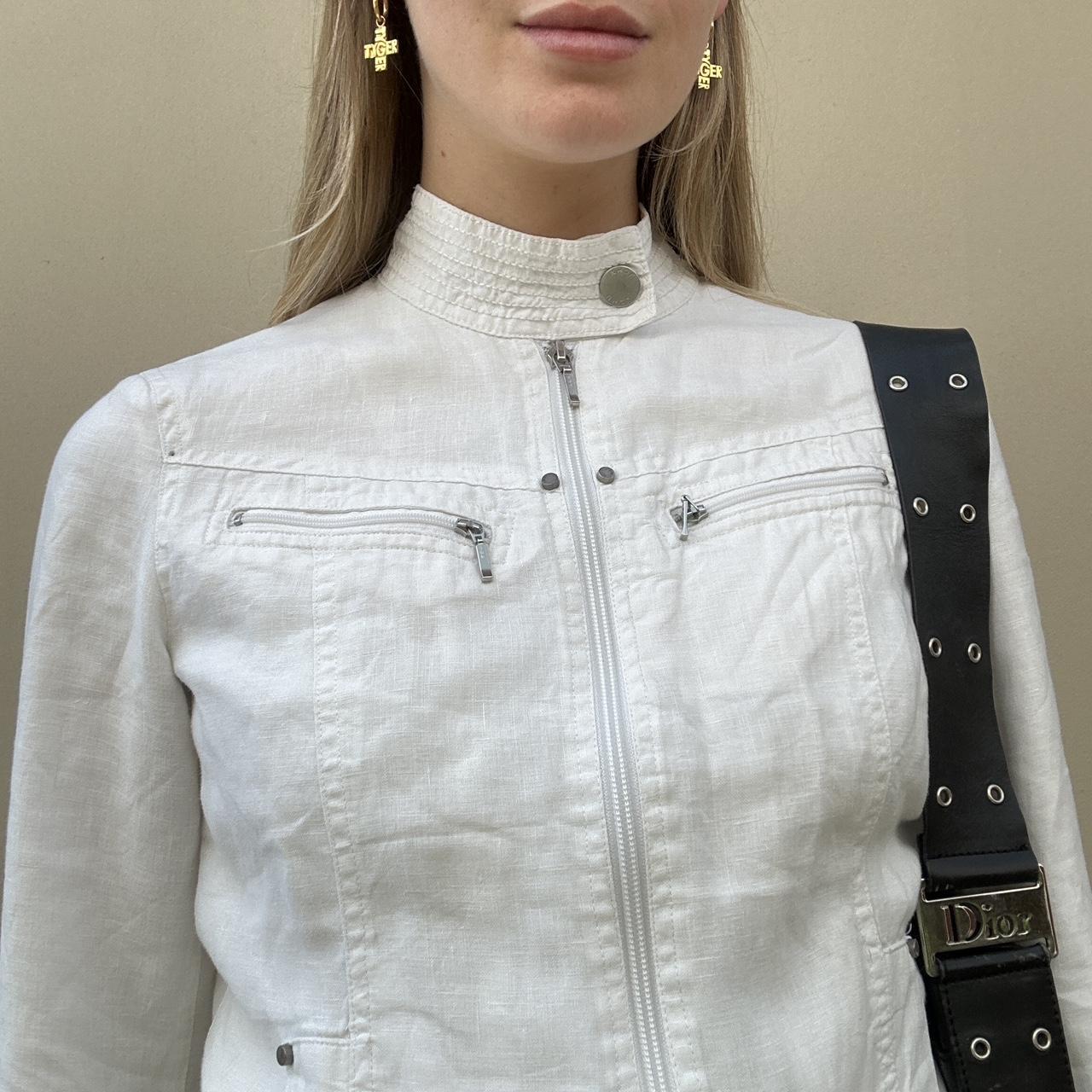 Vintage 00s linen biker jacket