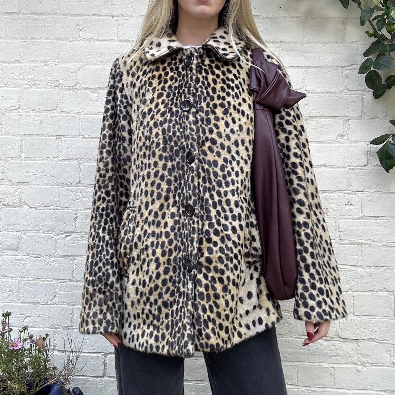 Faux leopard coat