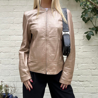 Vintage 00s gold leather jacket