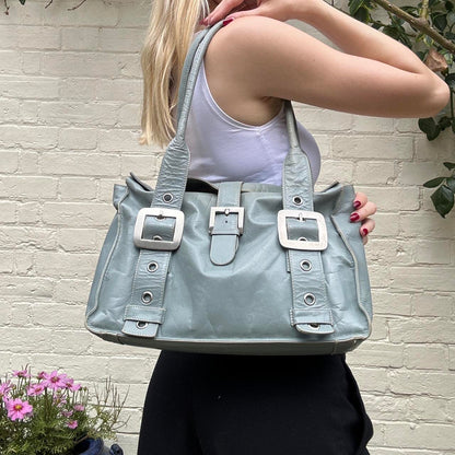 Vintage light blue shoulder bag