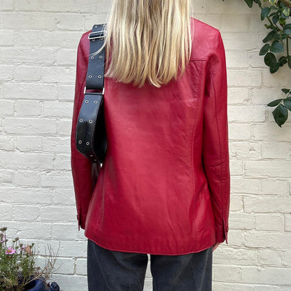 Vintage burgundy leather coat