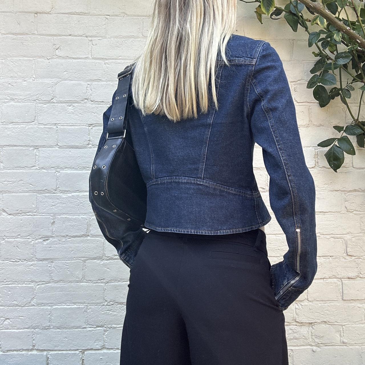 Vintage 00s denim double zip jacket