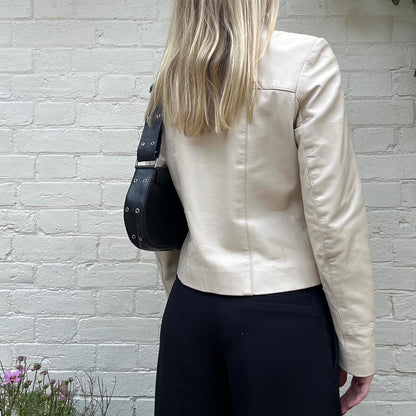 Vintage 00s cream leather jacket