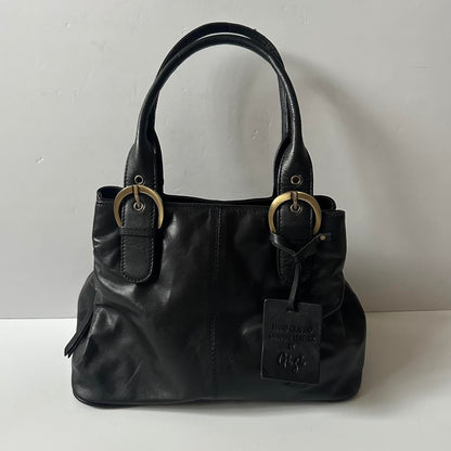 Vintage 00s black leather handbag