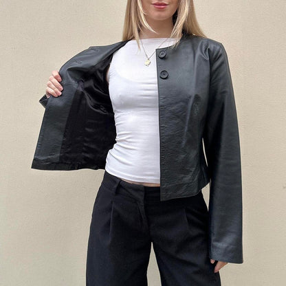 Vintage 00s collarless jacket