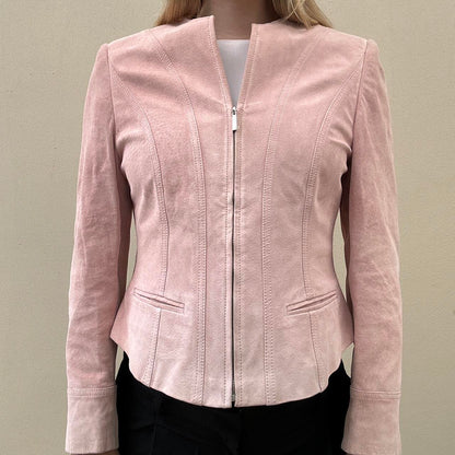 Vintage 00s pink suede jacket