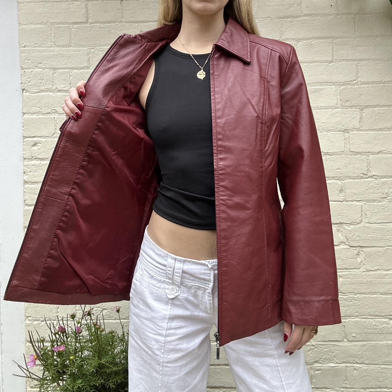 Vintage burgundy leather jacket