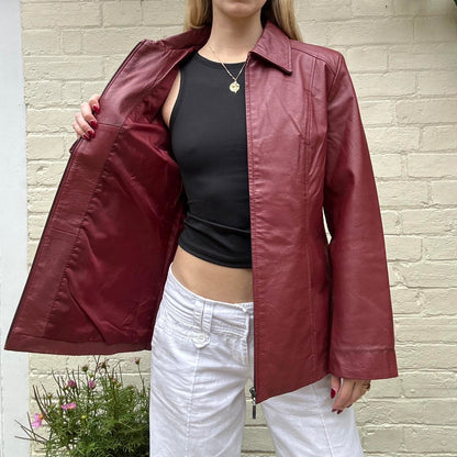 Vintage burgundy leather jacket