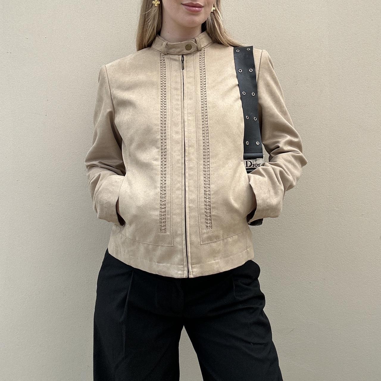 Vintage 00s faux suede biker jacket