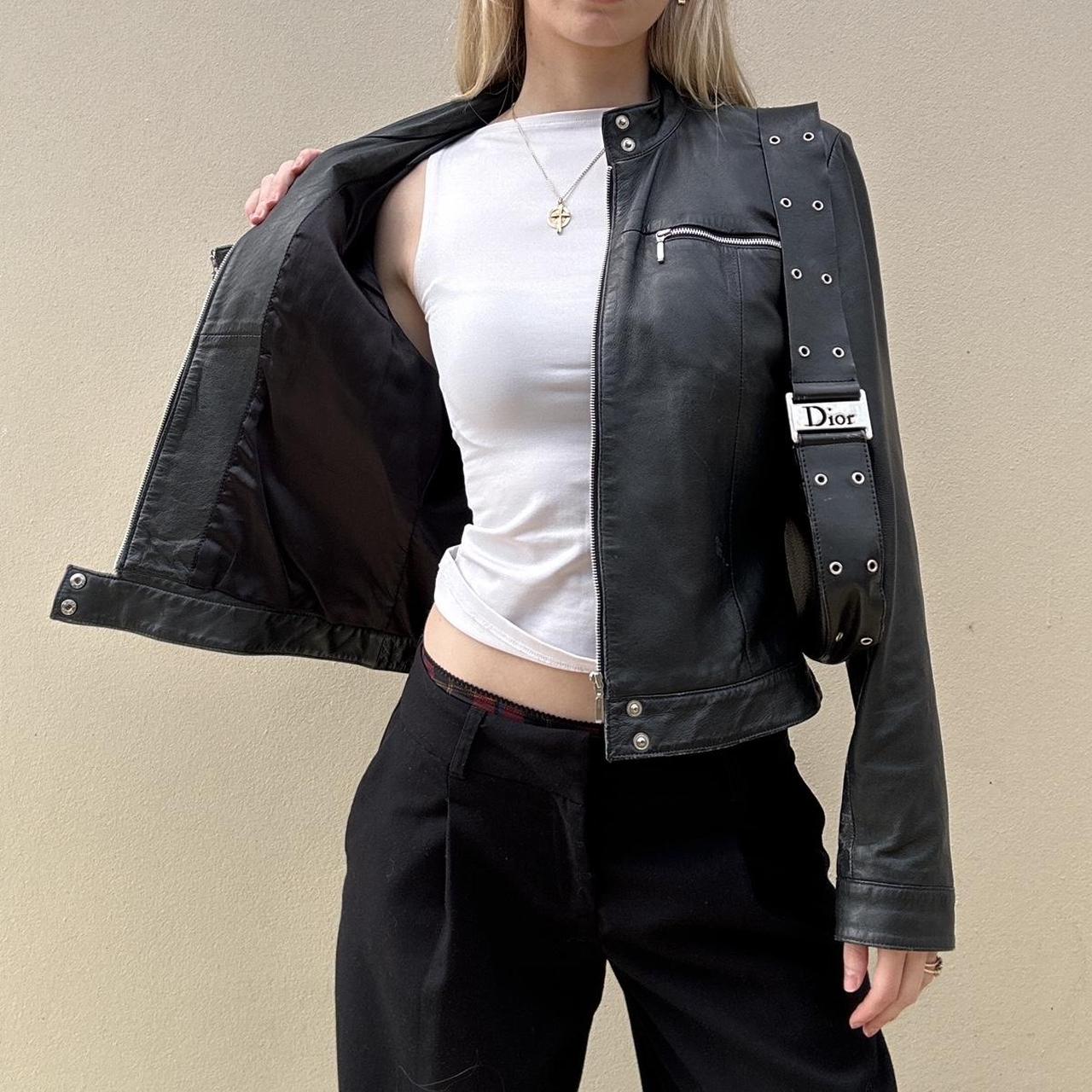 Vintage 00s black biker jacket