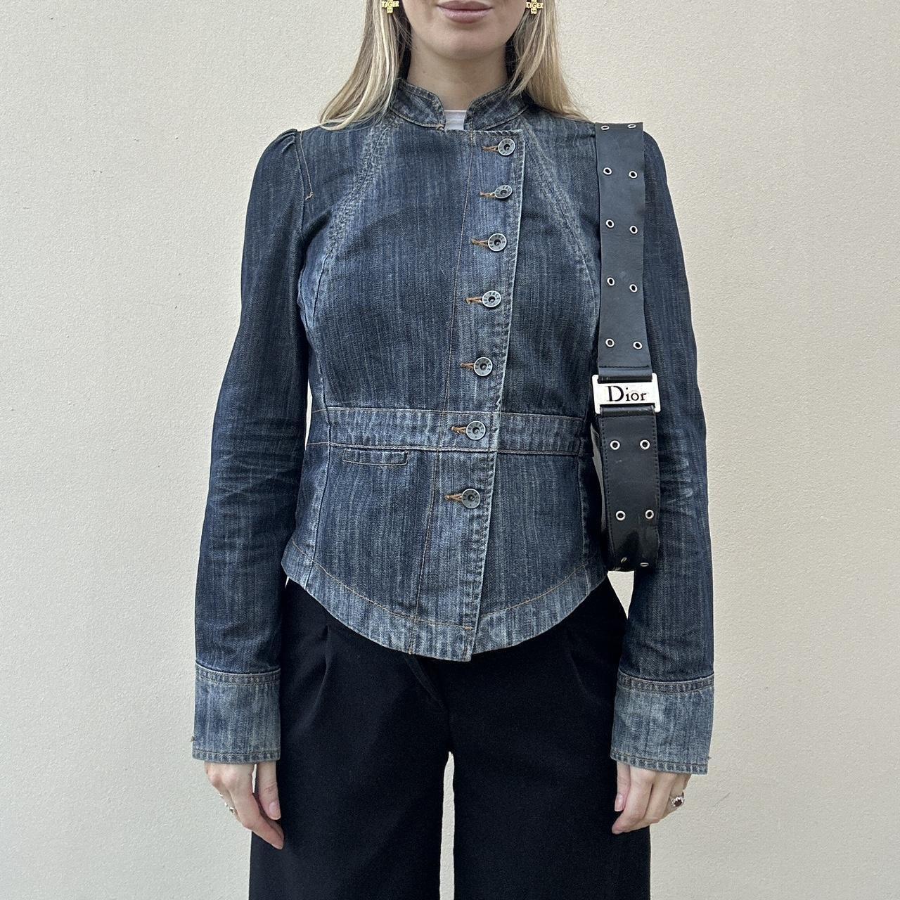 Vintage 00s denim asymmetrical jacket