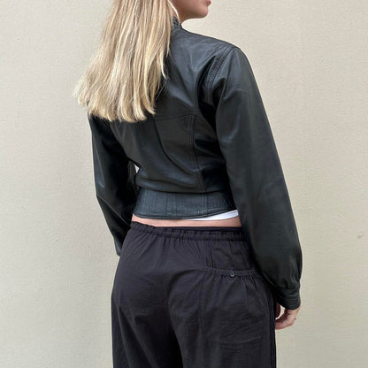 Vintage 00s black leather jacket