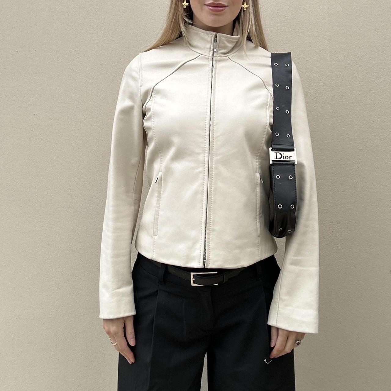 Vintage 00s cream leather jacket