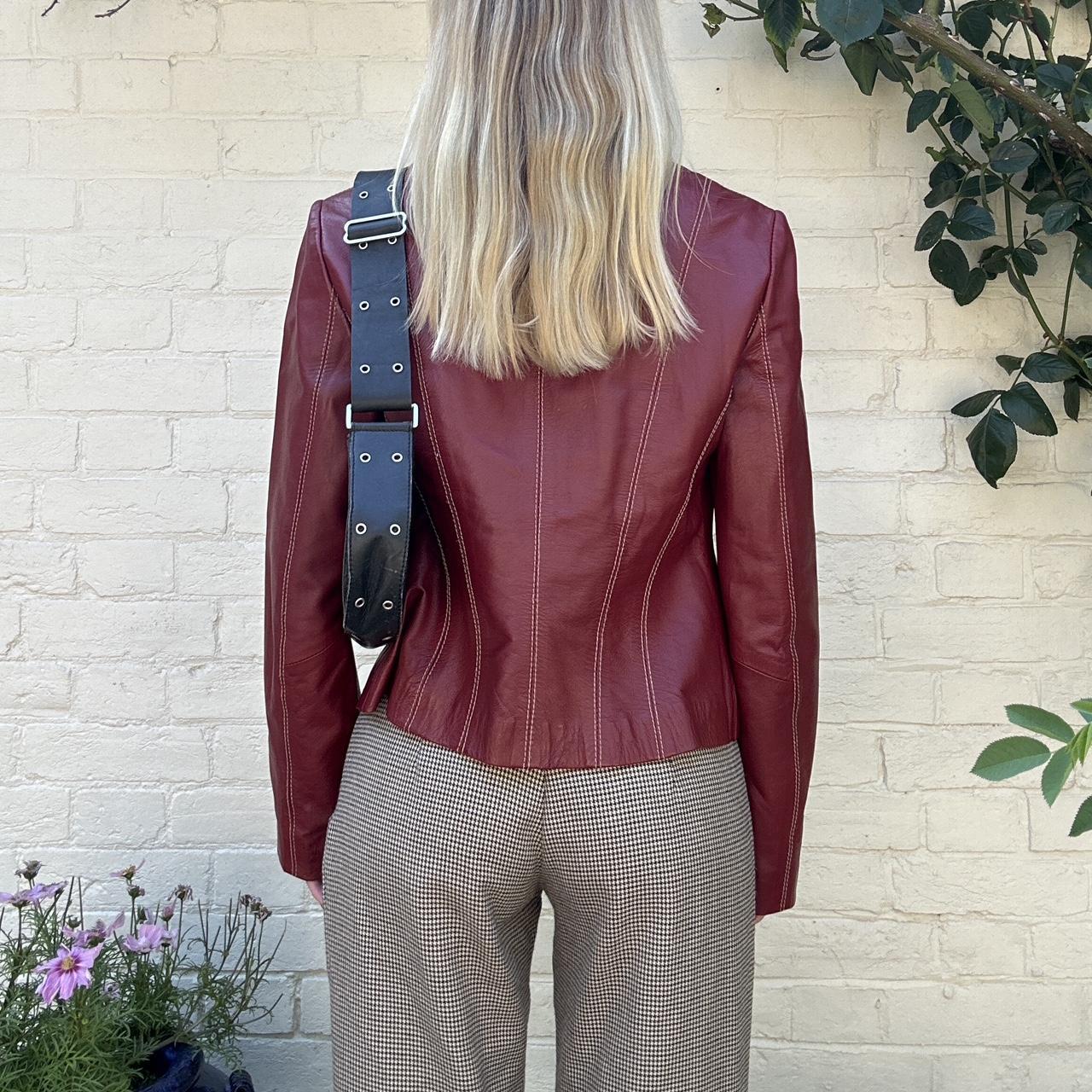 Vintage 00s burgundy leather jacket